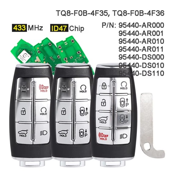 2022-2023 Hyundai Genesis GV70 / 6-Button Smart Key / PN: 95440-AR000/PN: 95440-AR001/PN: 95440-AR010/PN: 95440-AR011 / TQ8-FOB-4F36 (AFTERMARKET)